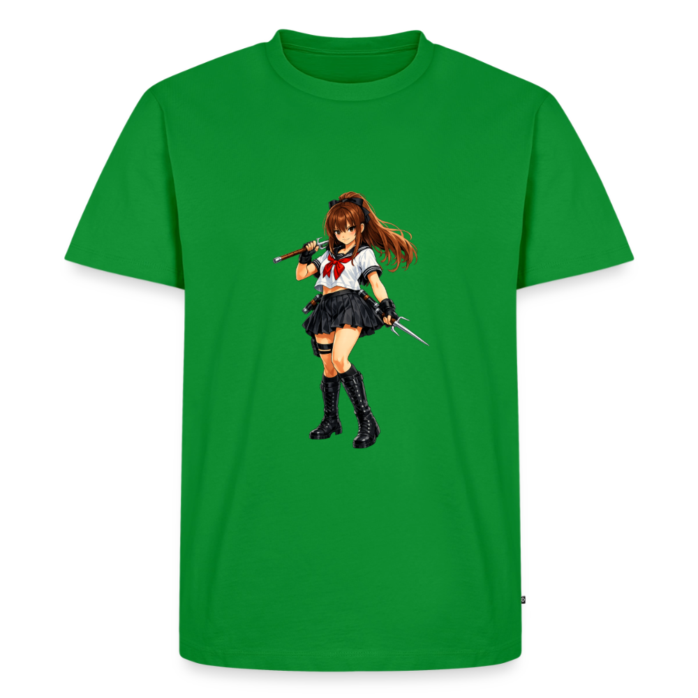 Premium T-Shirt "Anime Woman" - Grün