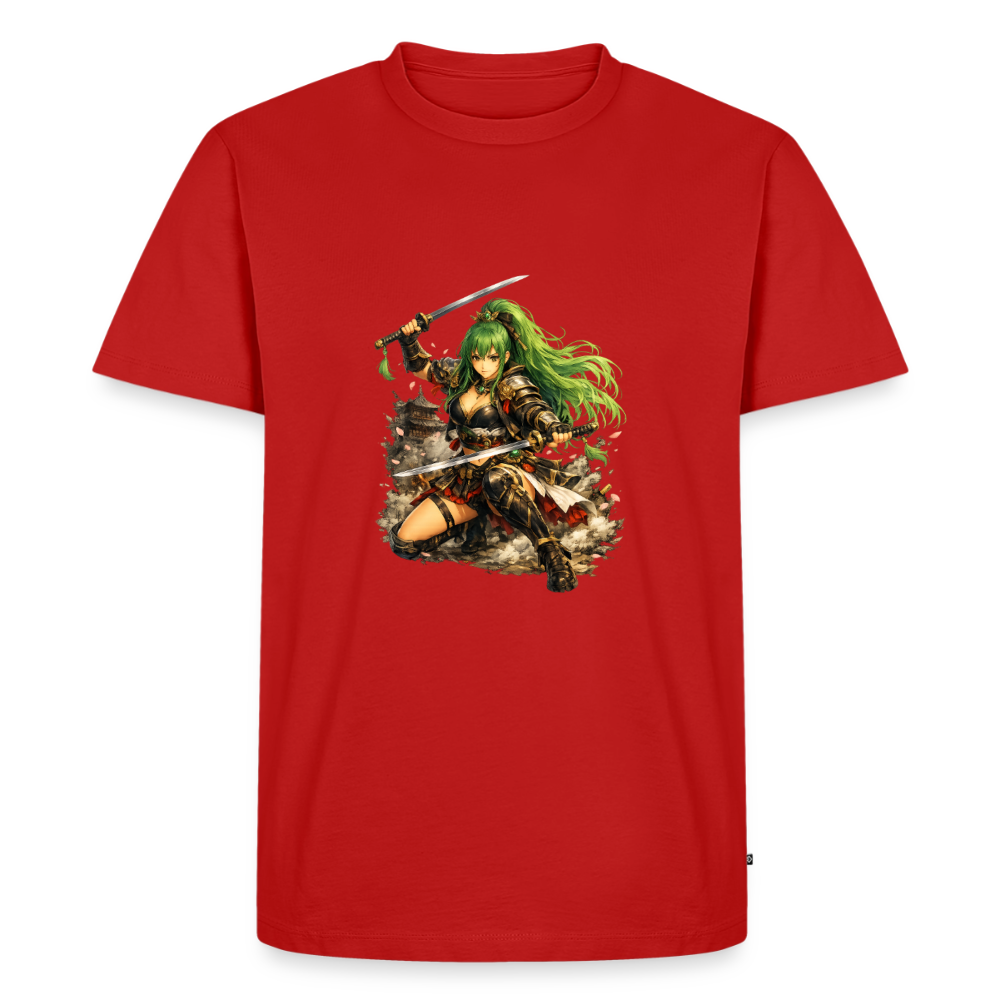 Premium T-Shirt "Anime Green Lady" - Rot