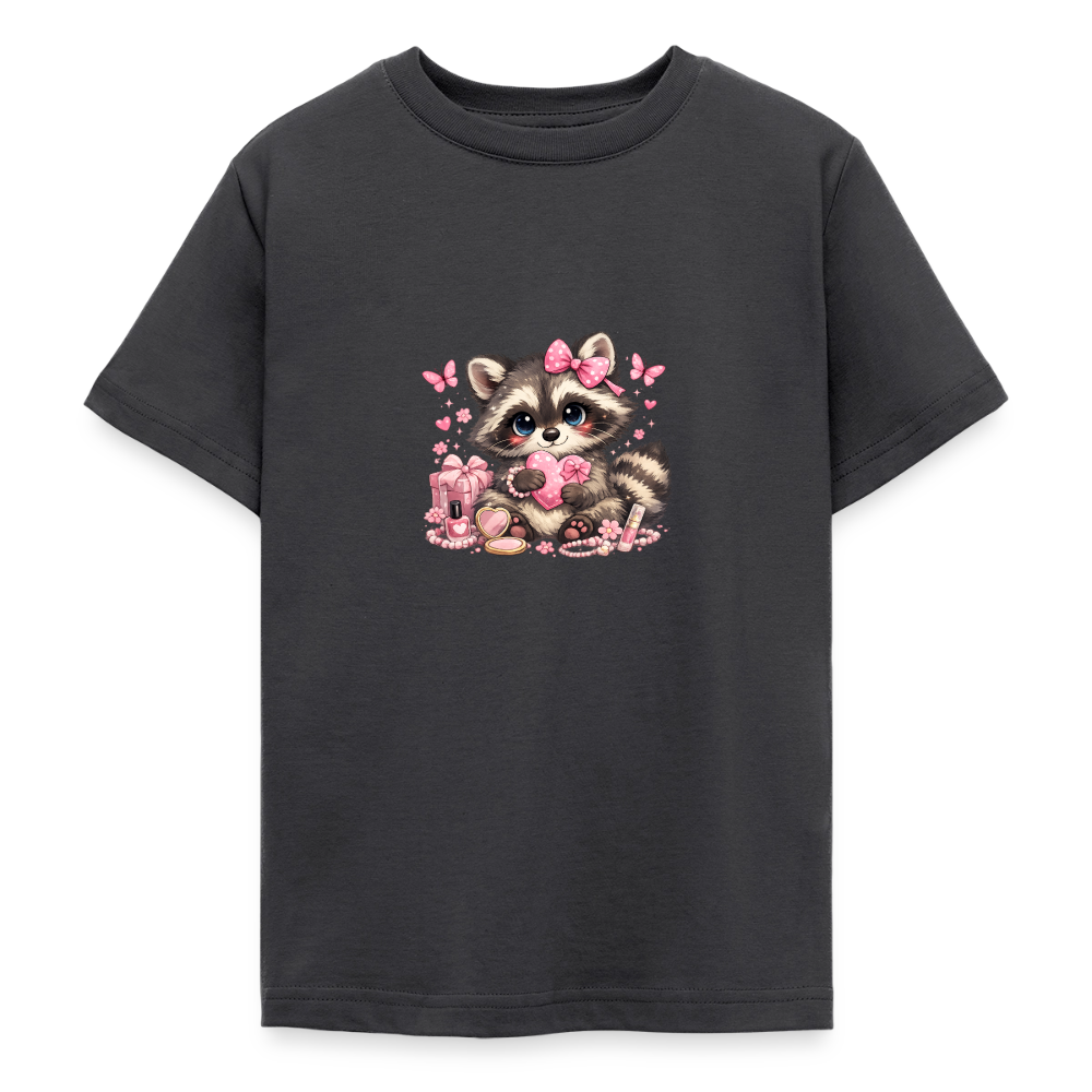 Teenager T-Shirt "Waschbär" - Dunkelgrau