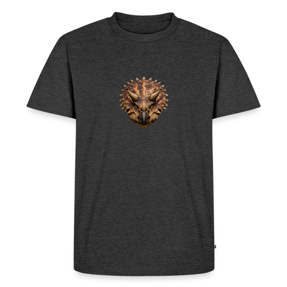 Premium T-Shirt "Triceratops" - Anthrazit meliert