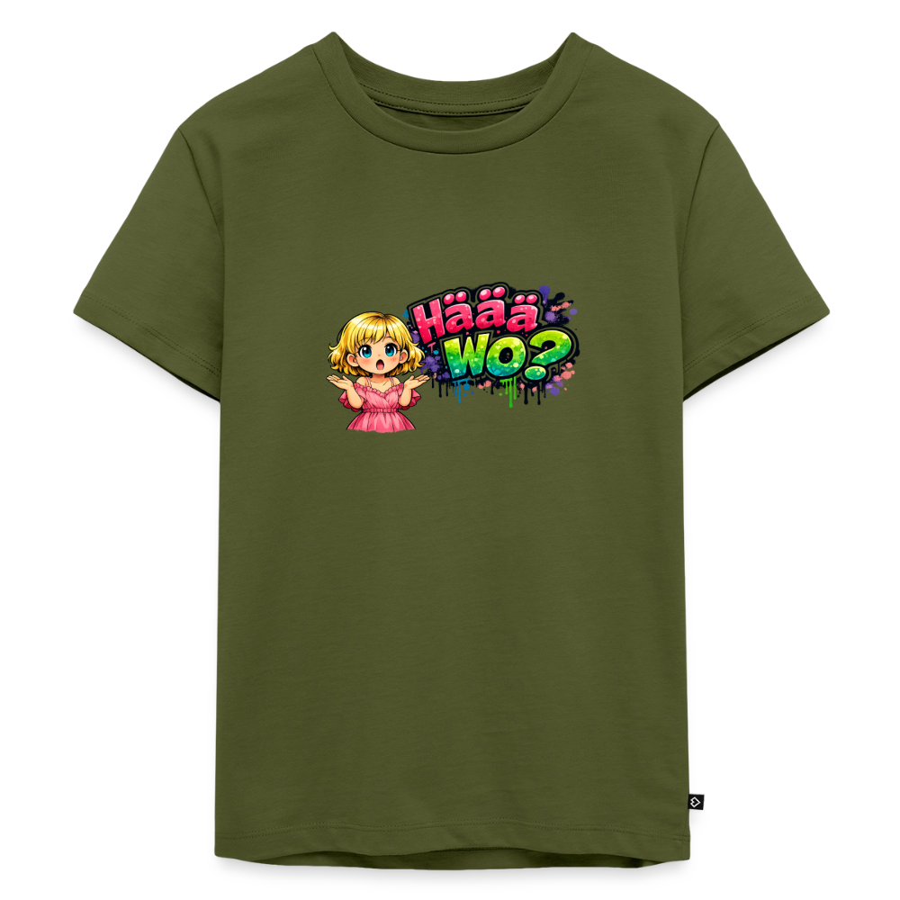 Kinder Premium T-Shirt "Häää Wo" - Khaki