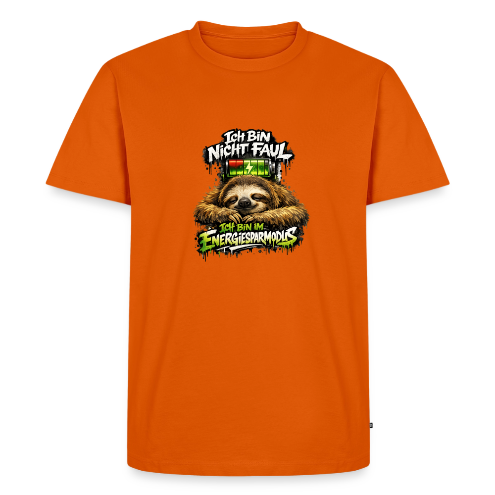 Premium T-Shirt "Ich bin nicht Faul" - Orange 