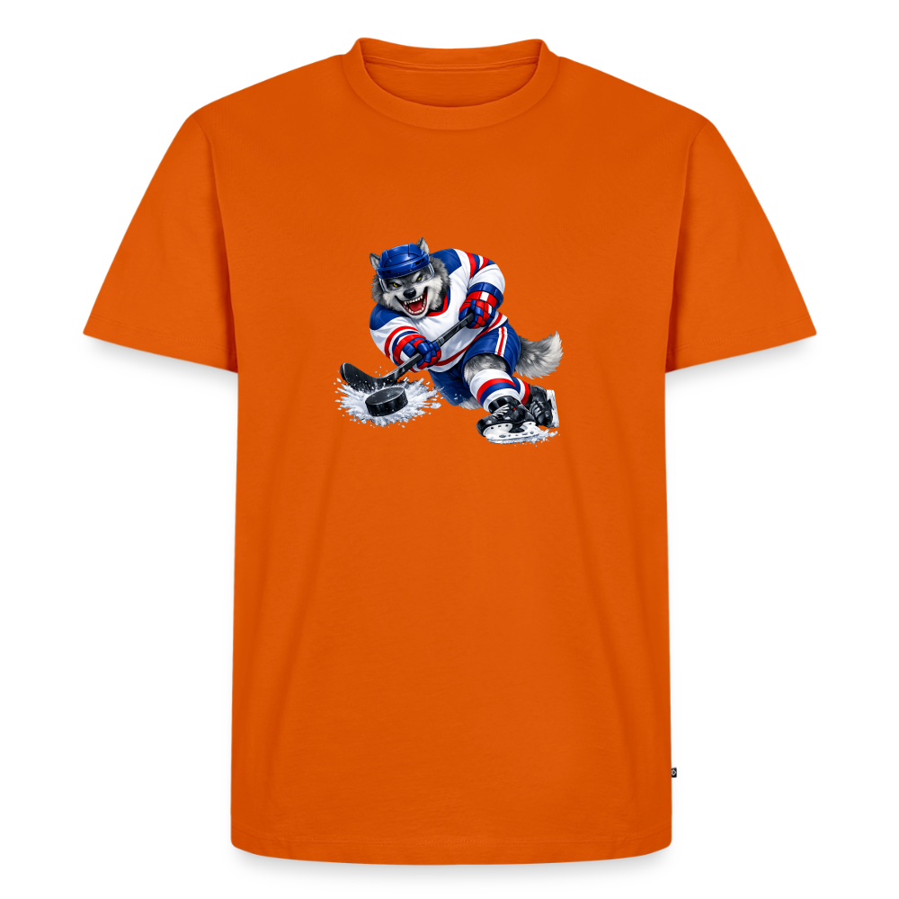 Premium T-Shirt "Hockey Wolf" - Orange 