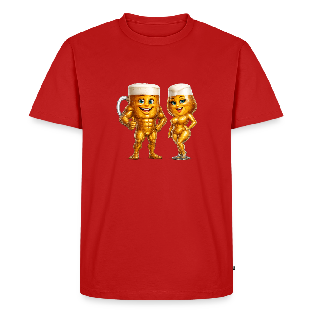 Premium T-Shirt "Bierpärchen" - Rot