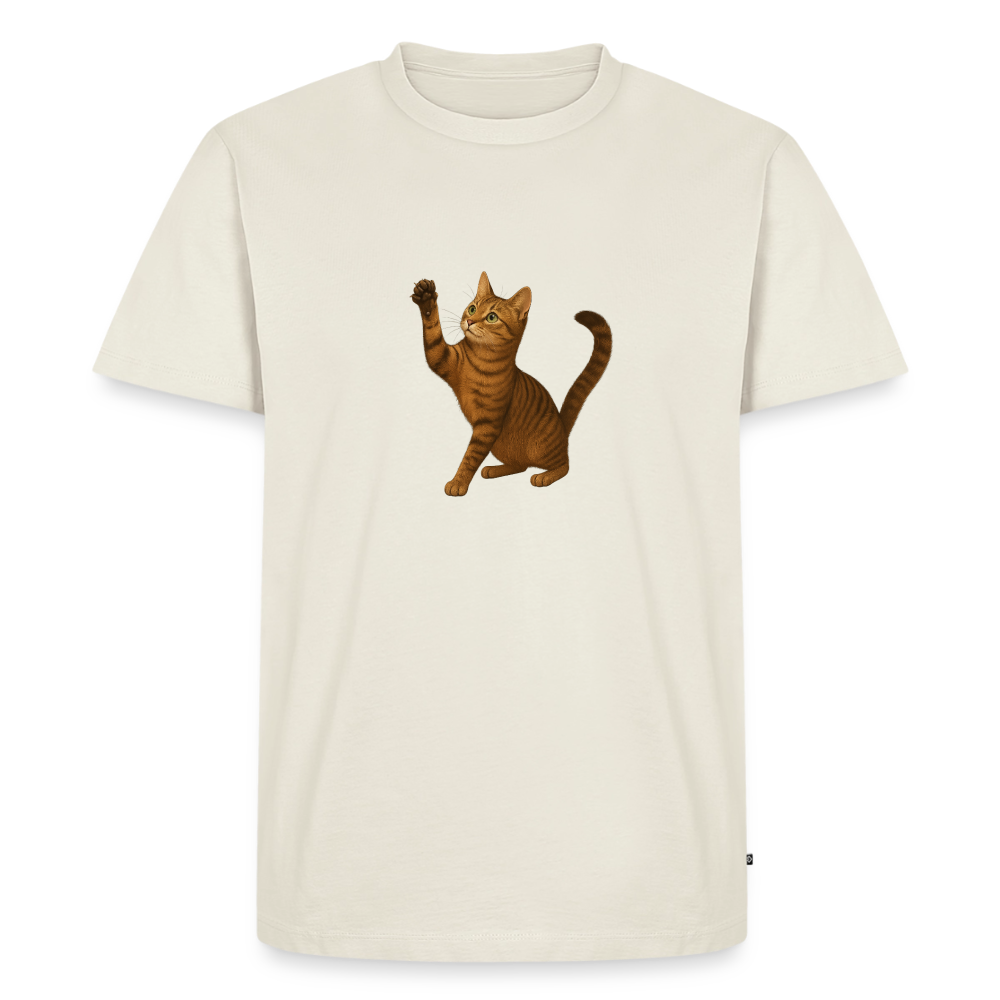 Premium T-Shirt "Katze" - Naturweiß