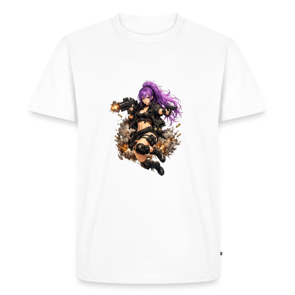 Männer Premium T-Shirt "Purple Lady" - Weiß