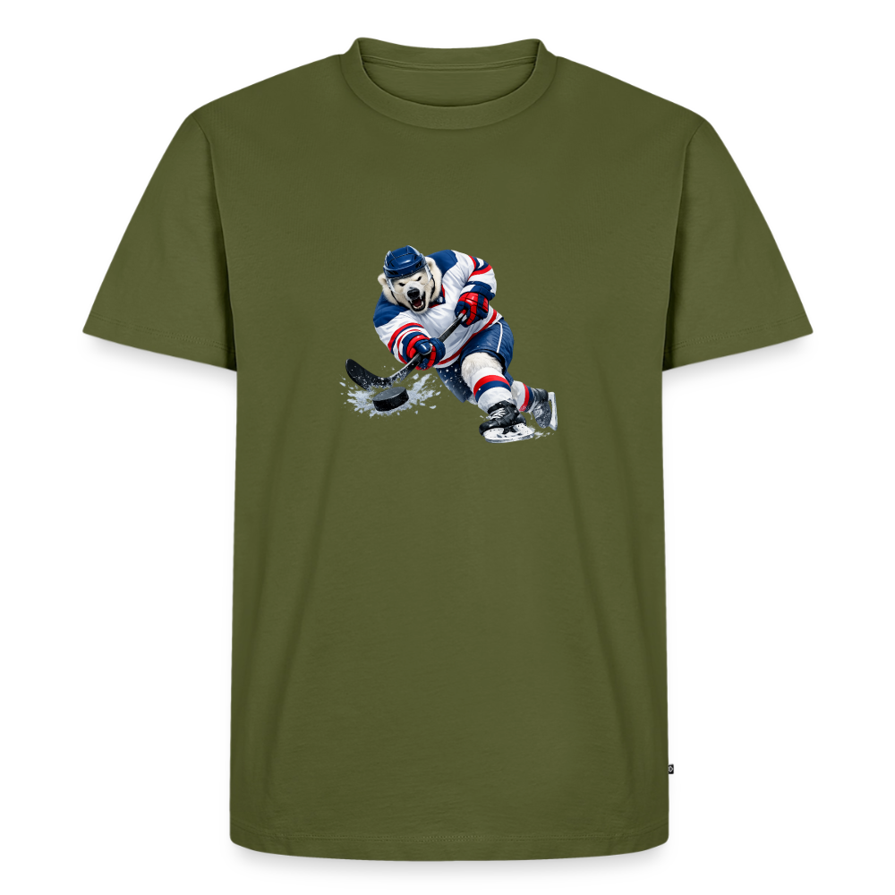 Premium T-Shirt "Hockey Eisbär" - Khaki