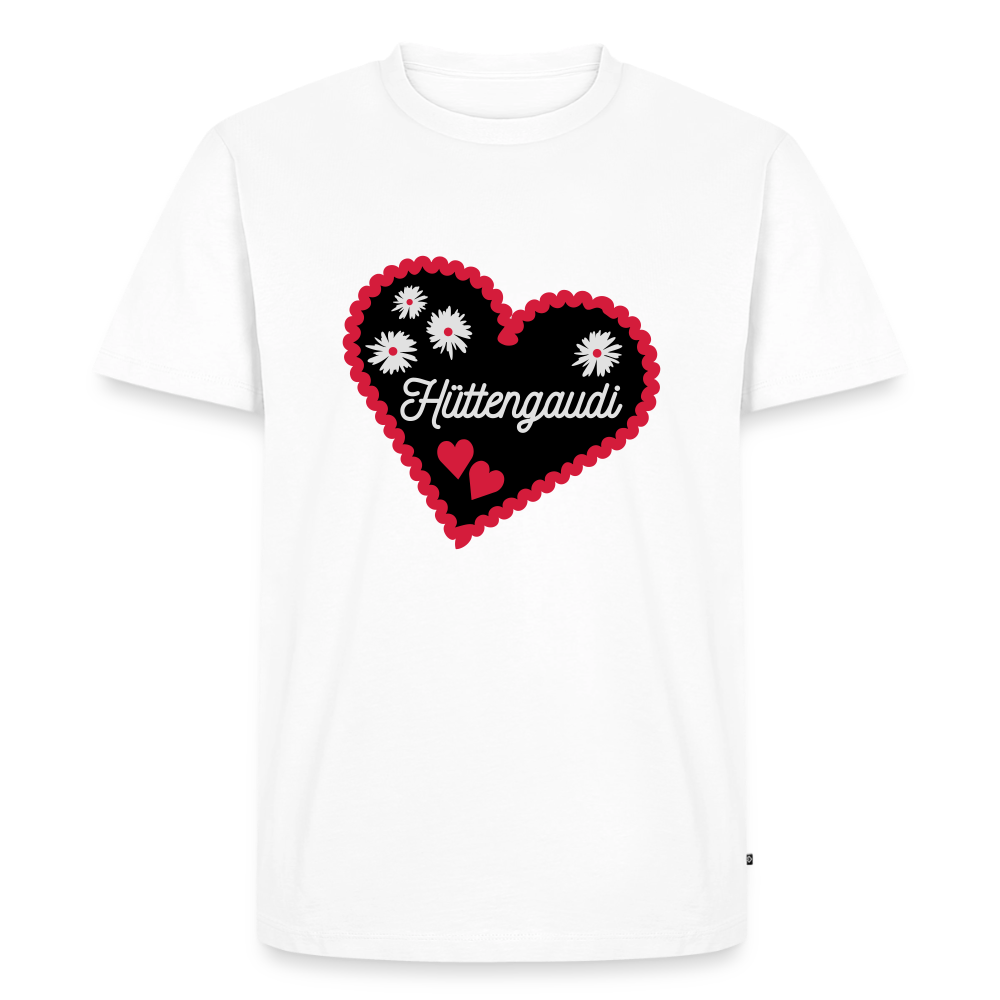 Premium T-Shirt "Hüttengaudi" - Weiß