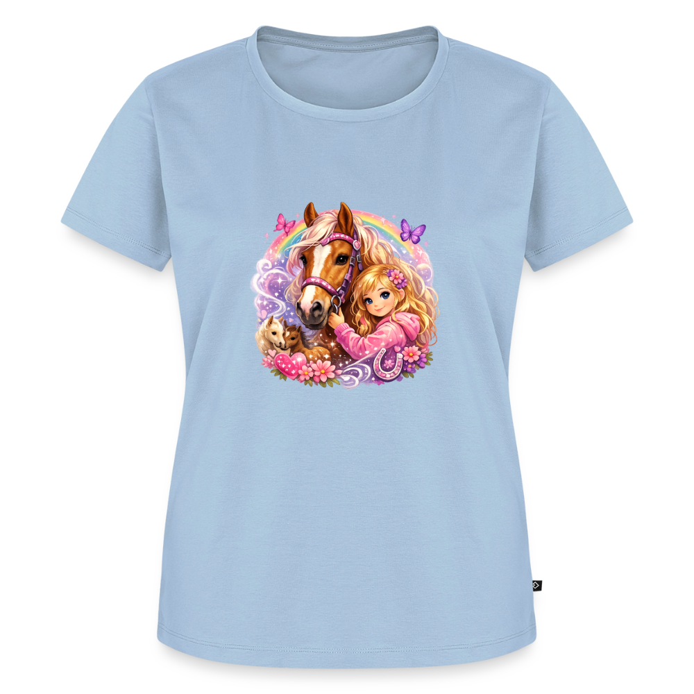 Premium T-Shirt "Pferd" - Hellblau