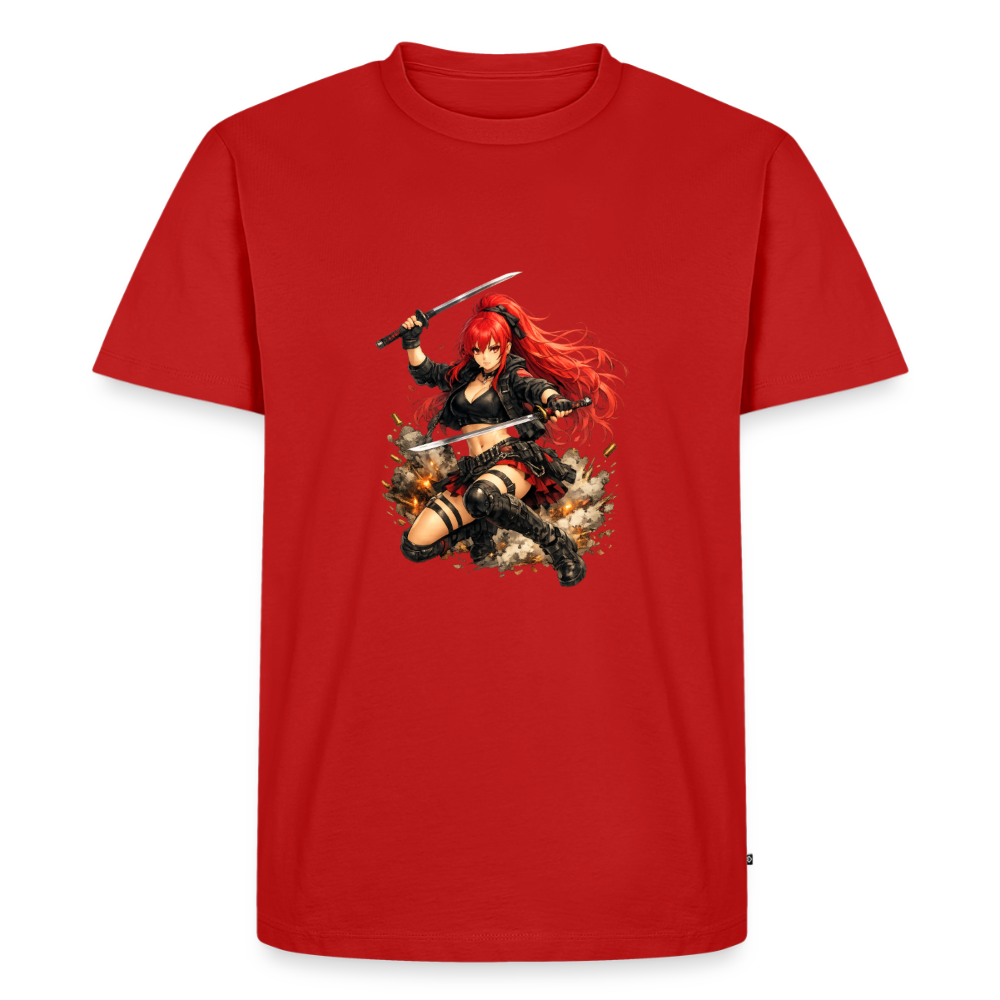 Premium T-Shirt "Anime Woman" - Rot