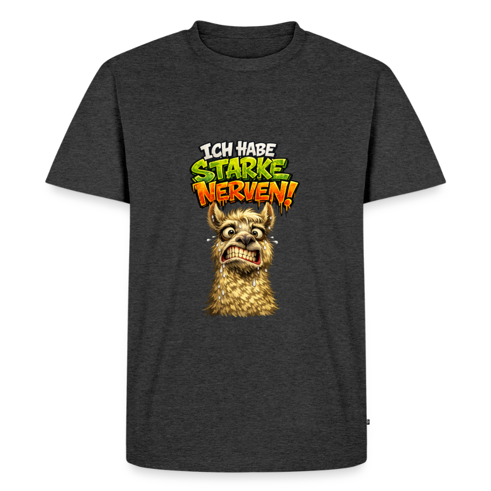 Premium T-Shirt "Starke Nerven" - Anthrazit meliert