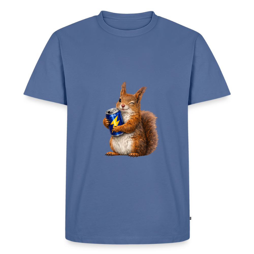Premium T-Shirt "Energy Hörnchen" - Taubenblau