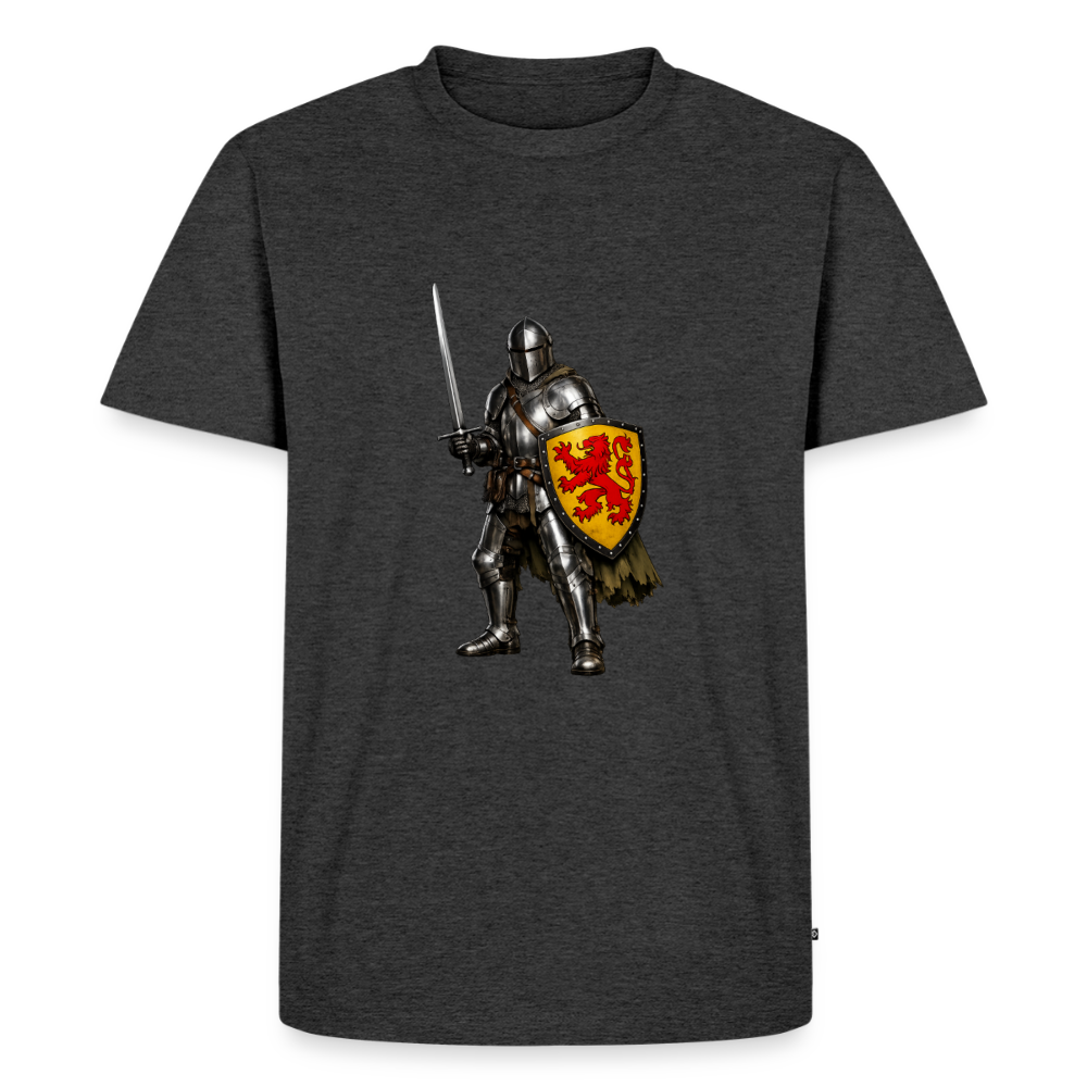 Premium T-Shirt "Ritter roter Löwe" - Anthrazit meliert