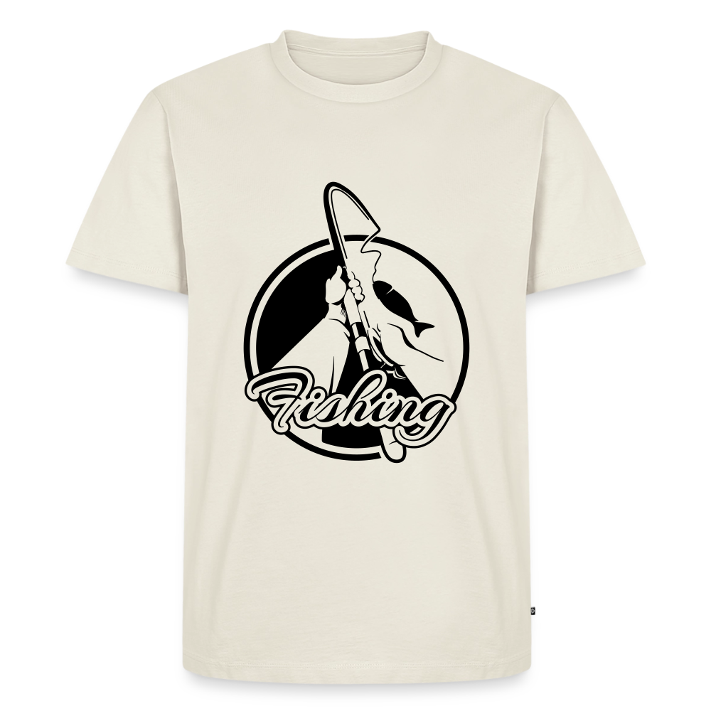 Premium T-Shirt "Fishing" - Naturweiß