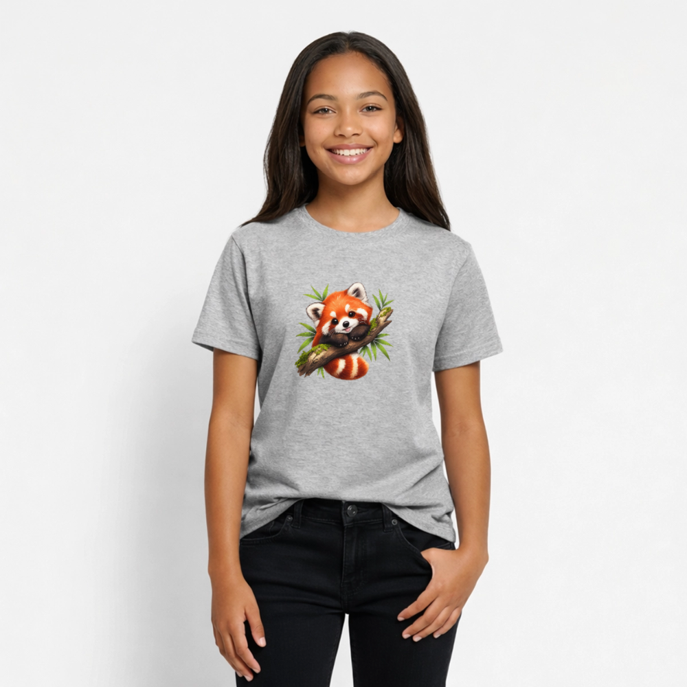 Teenager T-Shirt "Kleiner Panda" - Grau meliert