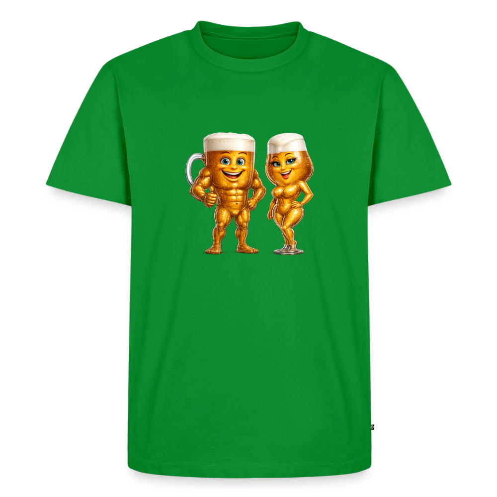 Premium T-Shirt "Bierpärchen" - Grün