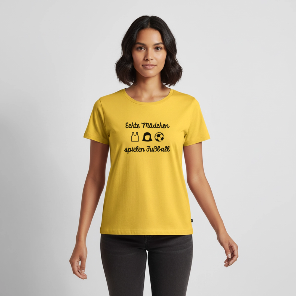 Premium T-Shirt "Echte Frauen" - Sonnengelb