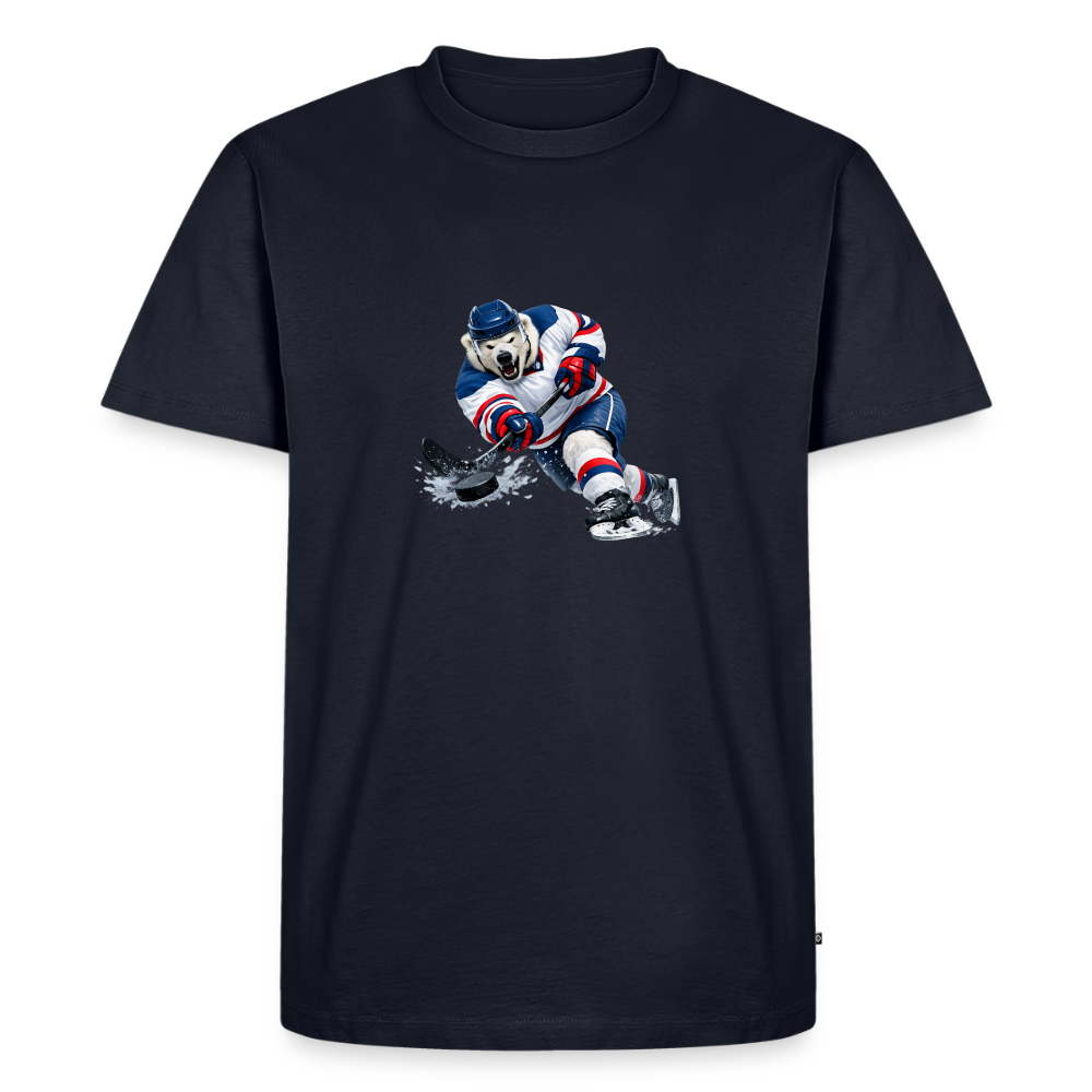 Premium T-Shirt "Hockey Eisbär" - Navy