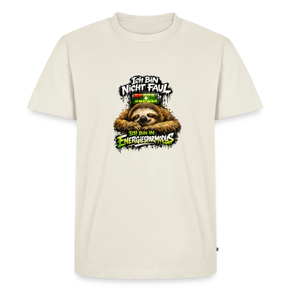 Premium T-Shirt "Ich bin nicht Faul" - Naturweiß