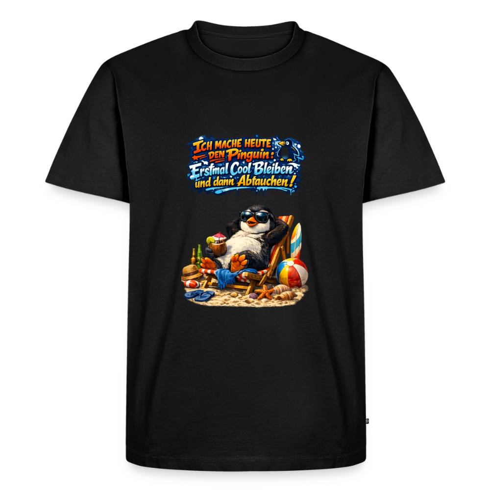Premium T-Shirt "Cool bleiben" - Schwarz