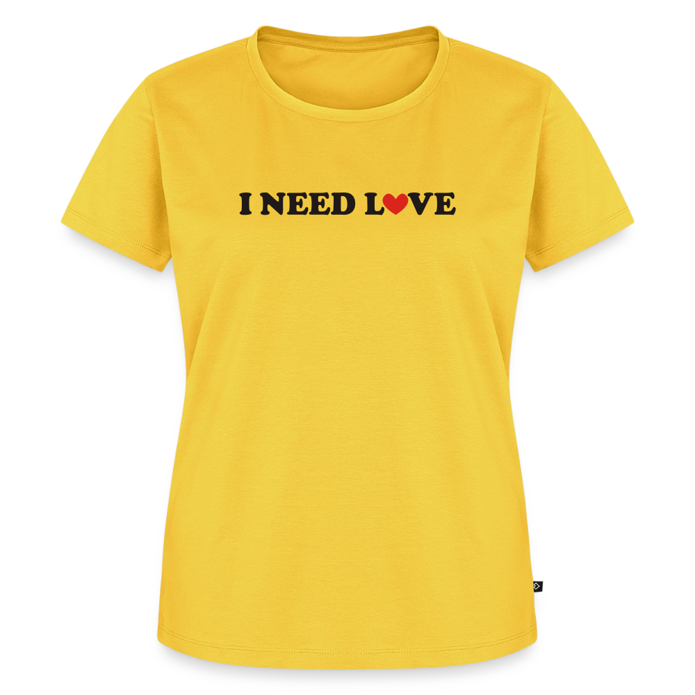 Premium T-Shirt "Need Love" - Sonnengelb