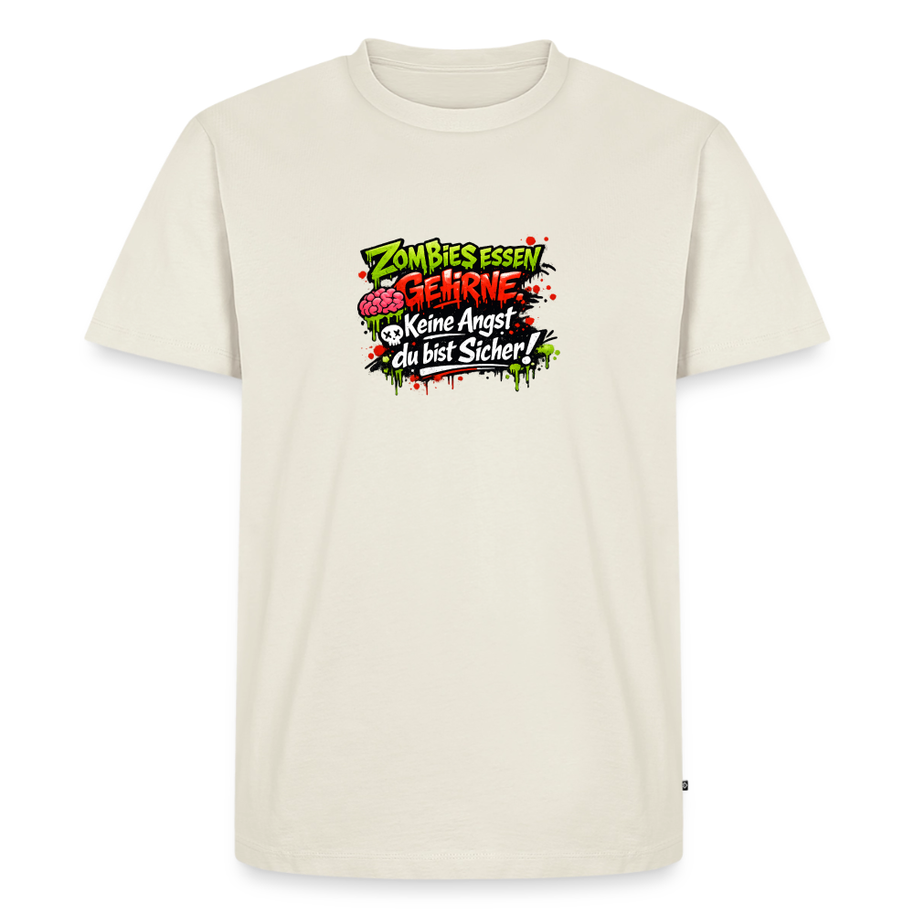 Premium T-Shirt "Zombies essen..." - Naturweiß