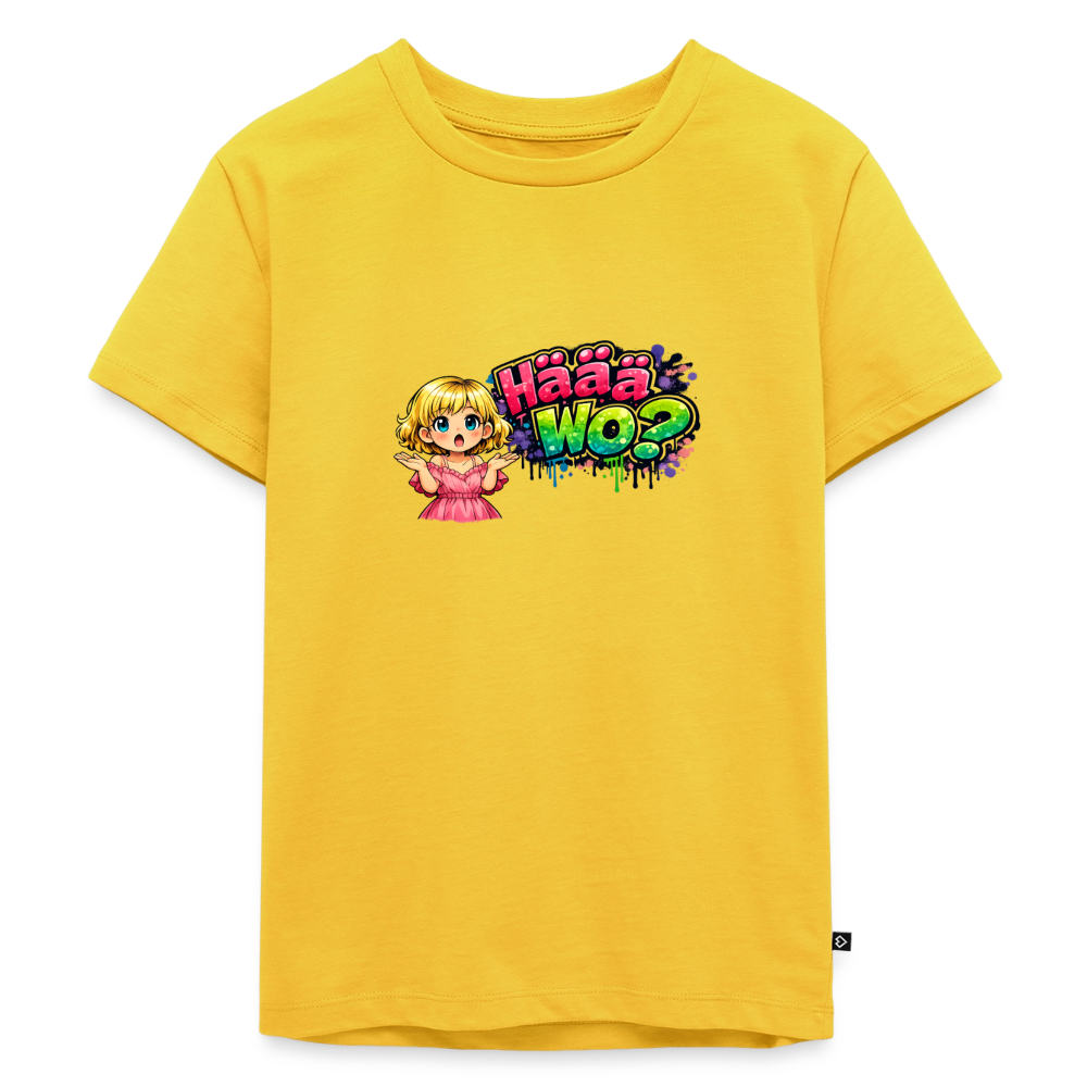 Kinder Premium T-Shirt "Häää Wo" - Sonnengelb