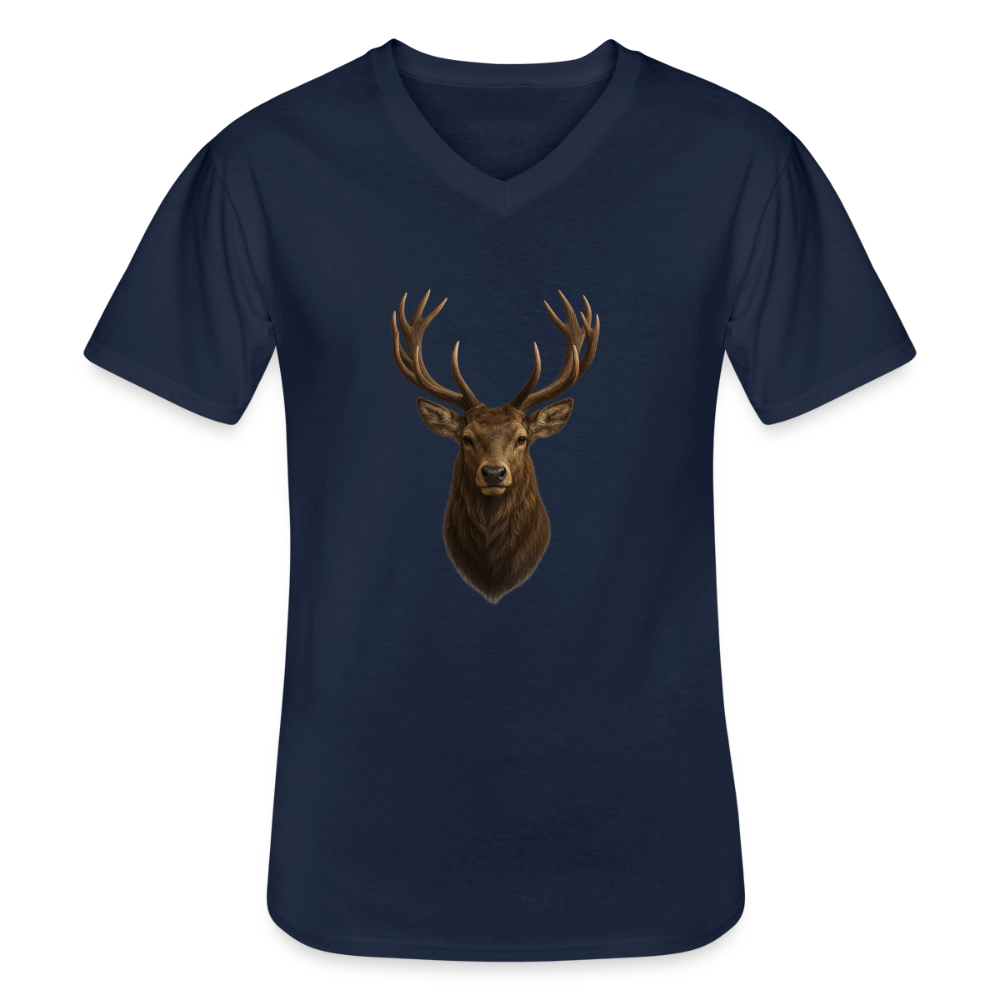 Männer V-Shirt "Hirsch" - Navy