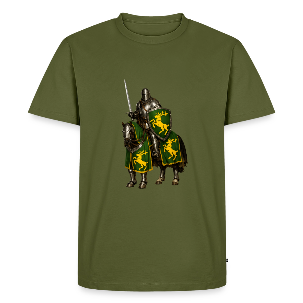 Premium T-Shirt "Ritter auf Pferd I" - Khaki