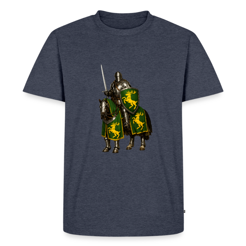 Premium T-Shirt "Ritter auf Pferd I" - Jeansblau 