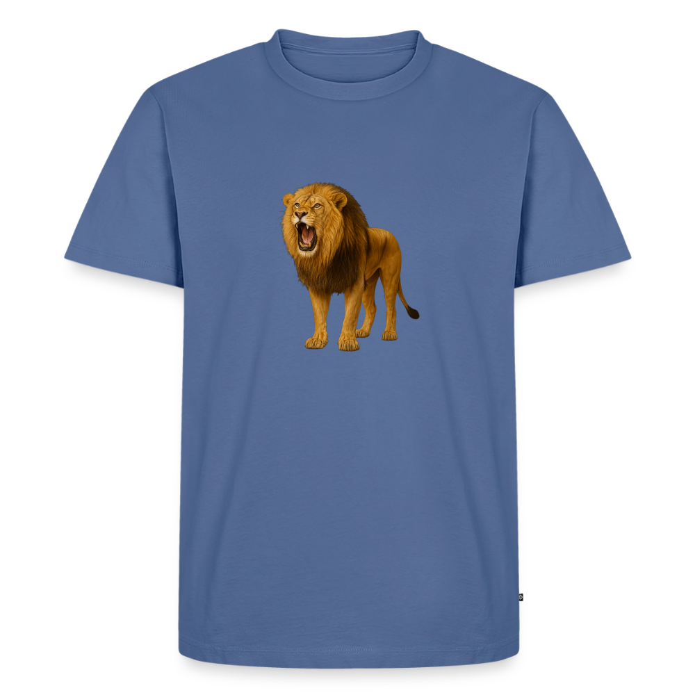 Premium T-Shirt "Löwe" - Taubenblau