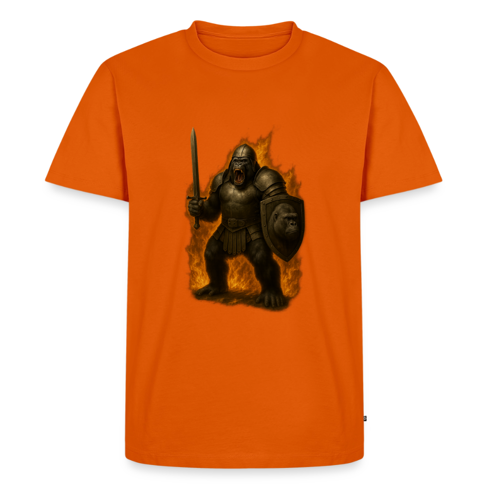 Premium T-Shirt "Gorilla in Flammen" - Orange 