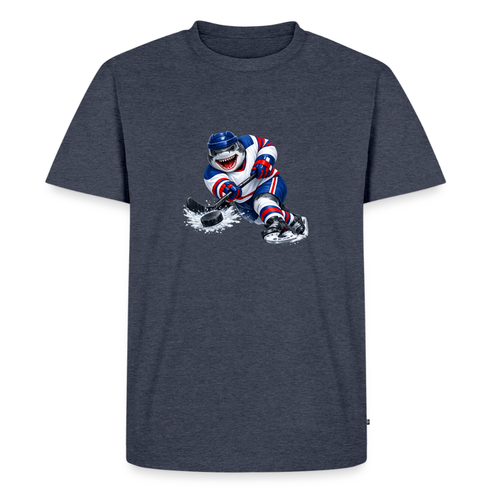 Premium T-Shirt "Hockey Hai" - Jeansblau 