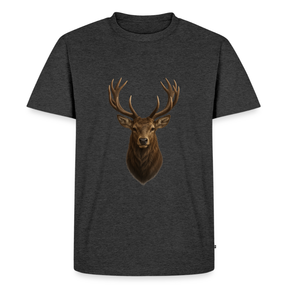 Premium T-Shirt "Hirsch" - Anthrazit meliert