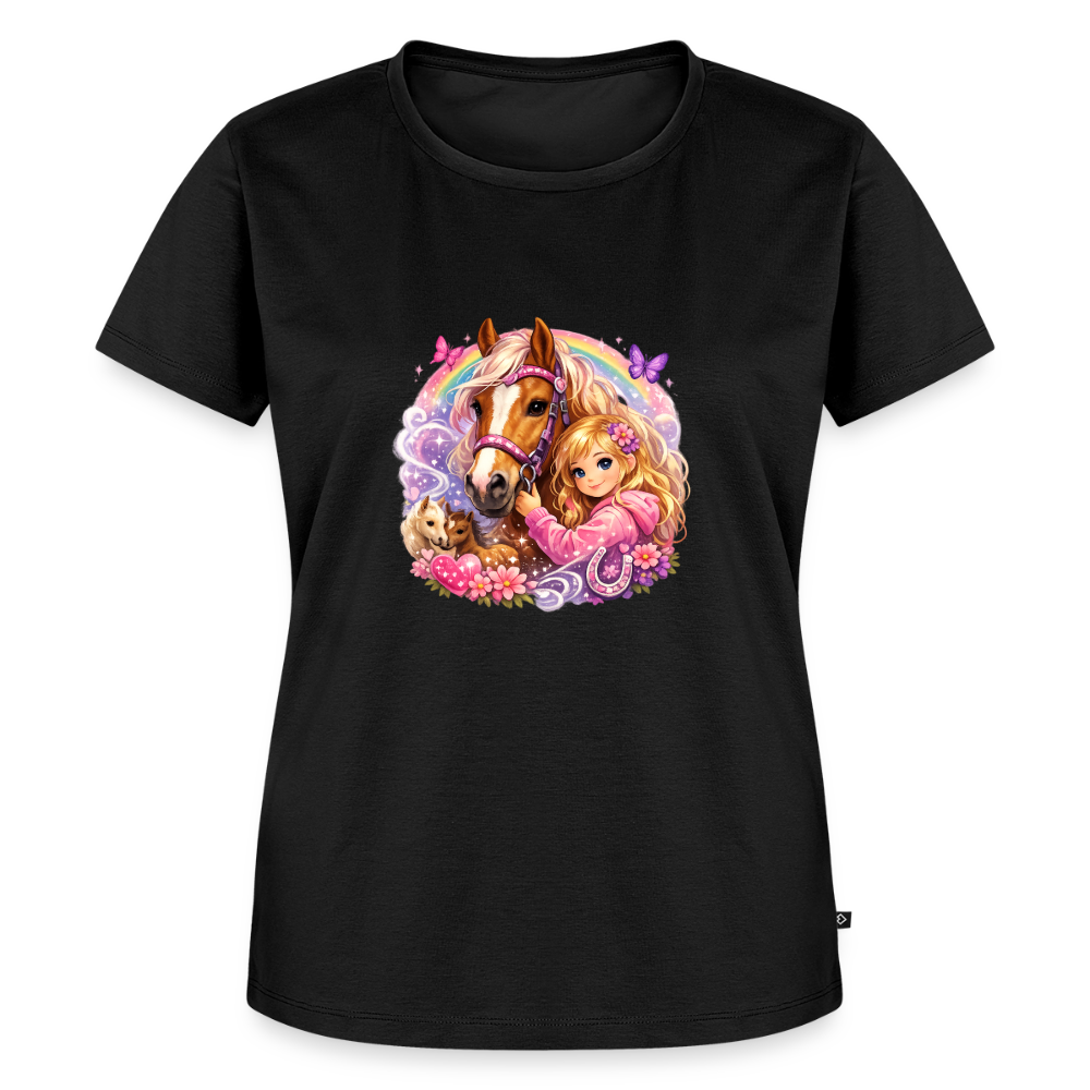 Premium T-Shirt "Pferd" - Schwarz