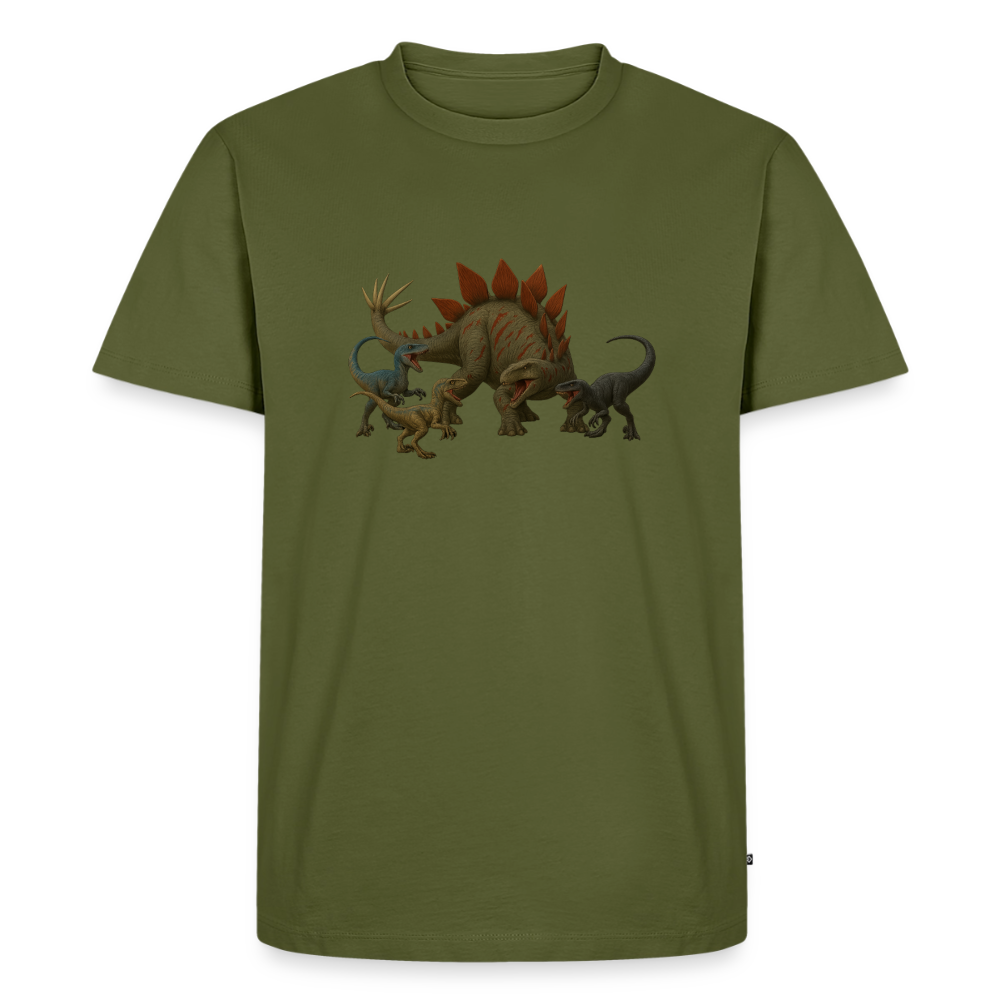 Premium T-Shirt "Stego vs Raptoren" - Khaki