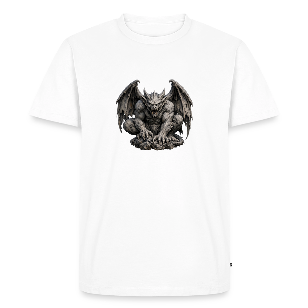 Premium T-Shirt "Gargoyle sitzend" - Weiß