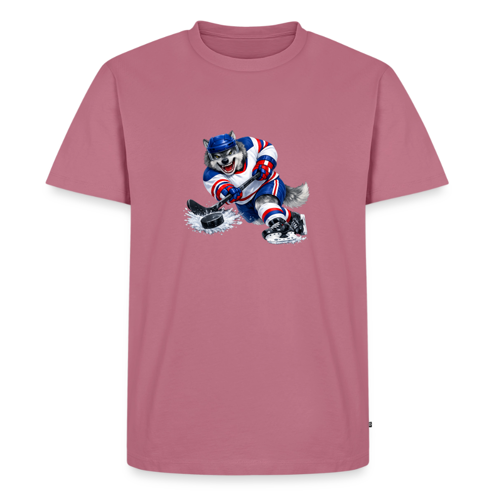 Premium T-Shirt "Hockey Wolf" - Mauve