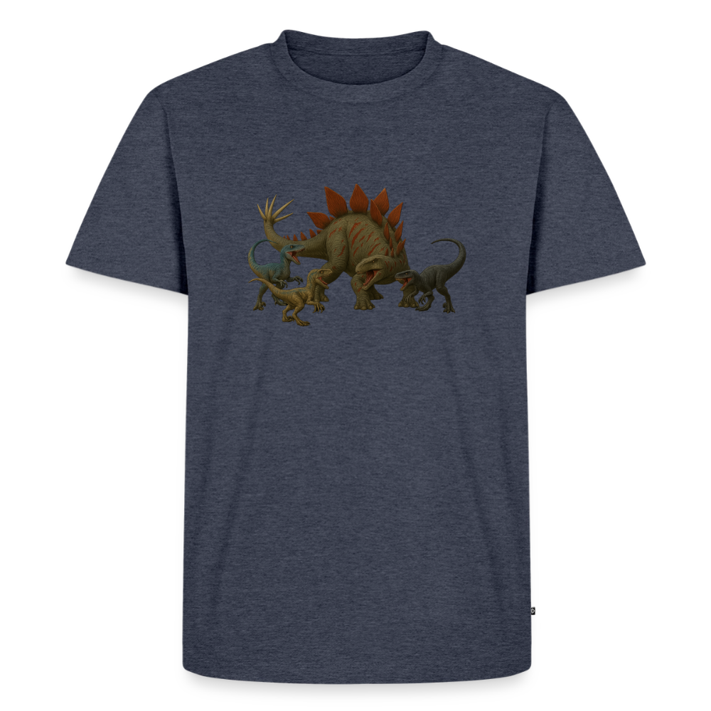 Premium T-Shirt "Stego vs Raptoren" - Jeansblau 