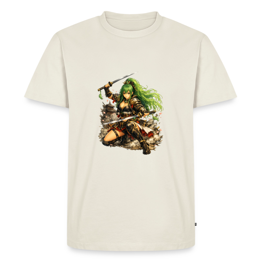 Premium T-Shirt "Anime Green Lady" - Naturweiß