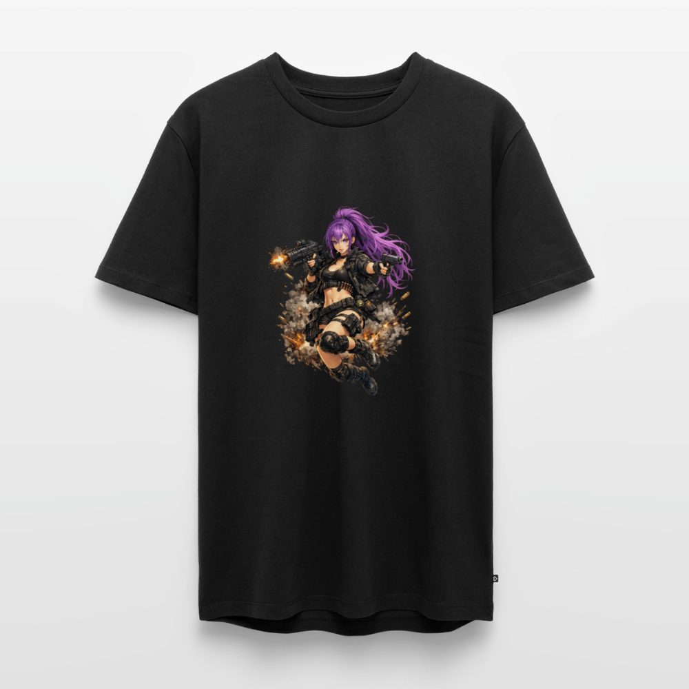 Männer Premium T-Shirt "Purple Lady" - Schwarz