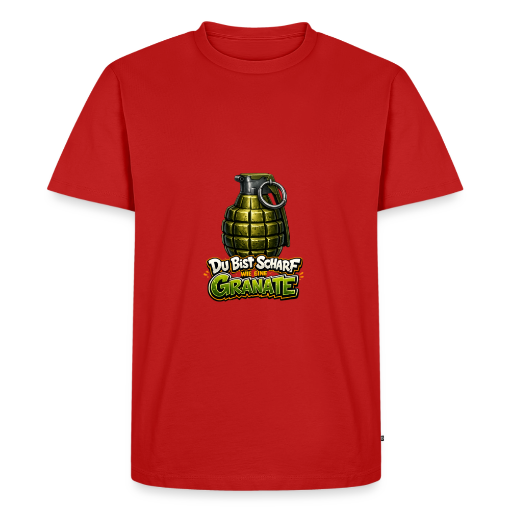 Männer Premium T-Shirt "Scharf wie eine Granate" - Rot