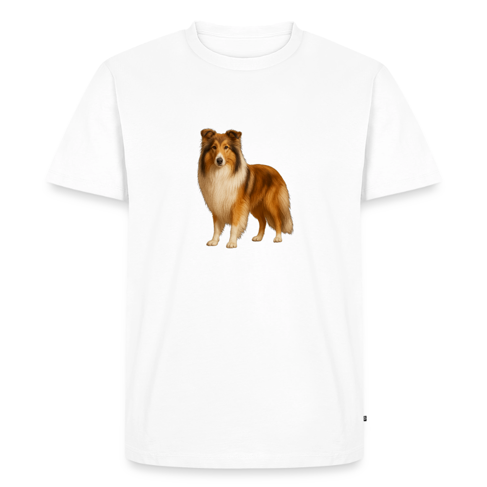 Premium T-Shirt "Collie" - Weiß