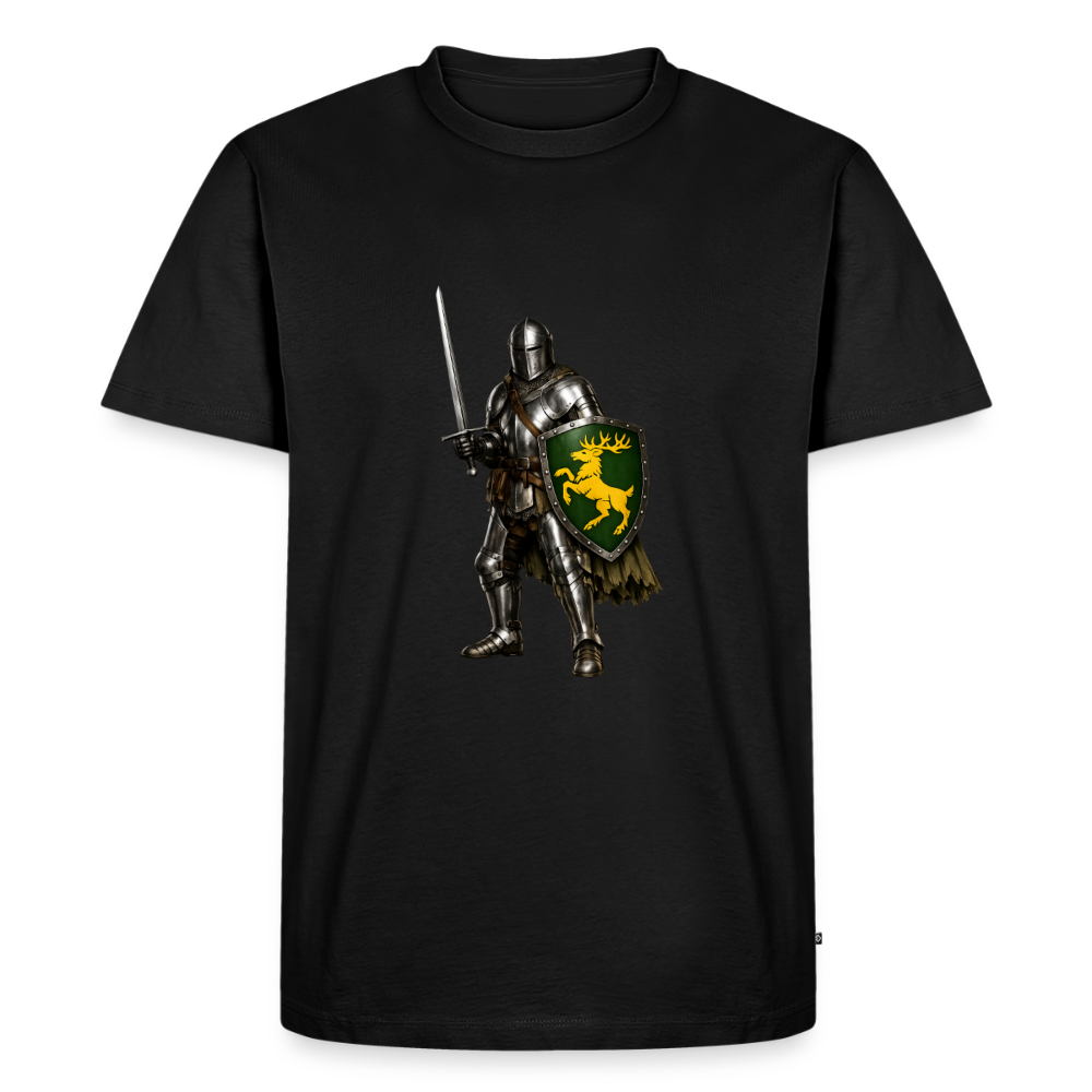 Premium T-Shirt "Ritter gelber Hirsch" - Schwarz