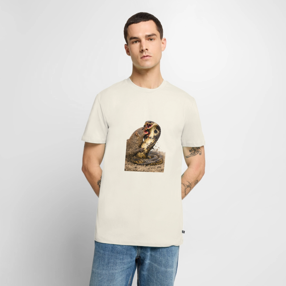 Premium T-Shirt "Mungo vs Cobra" - Naturweiß
