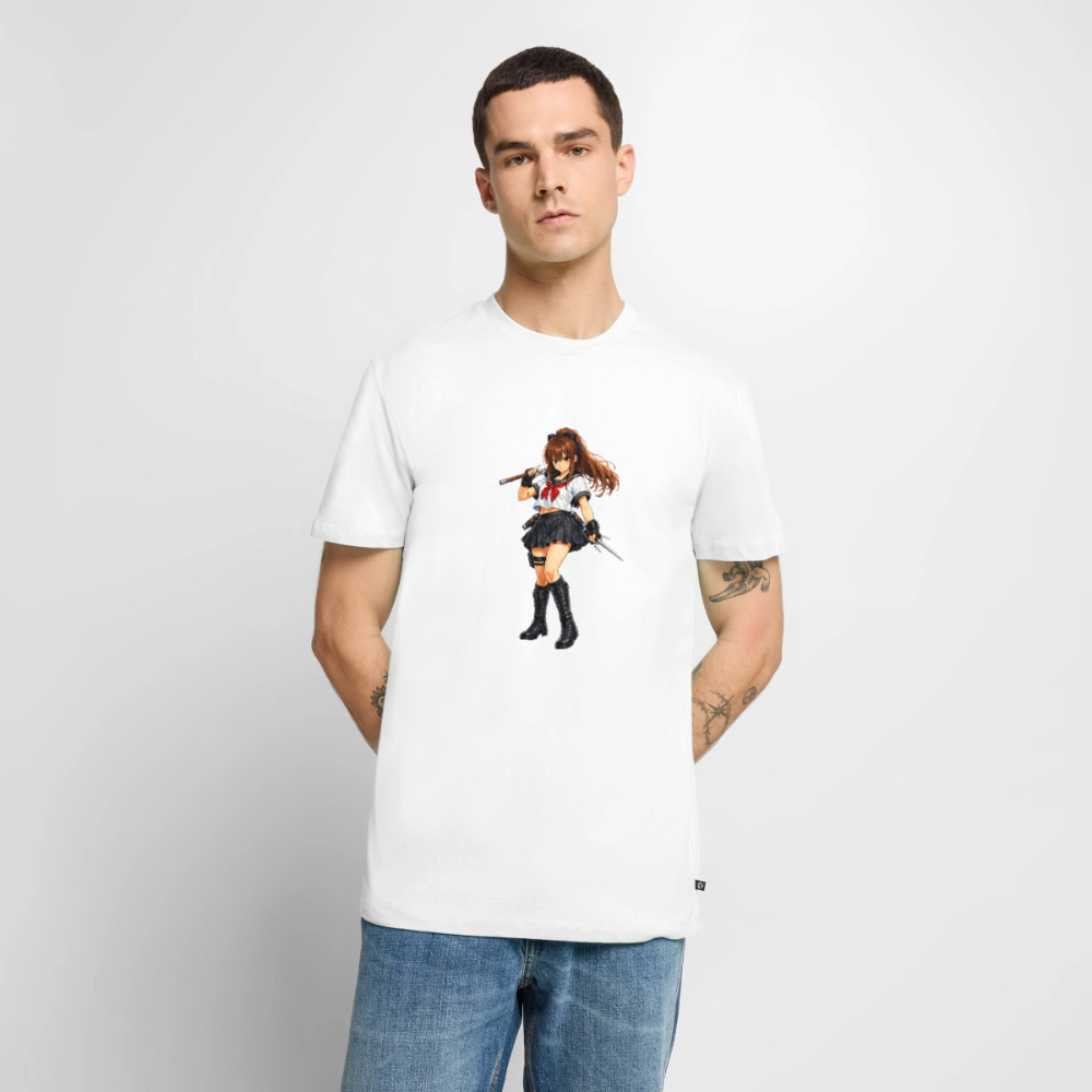 Premium T-Shirt "Anime Woman" - Weiß