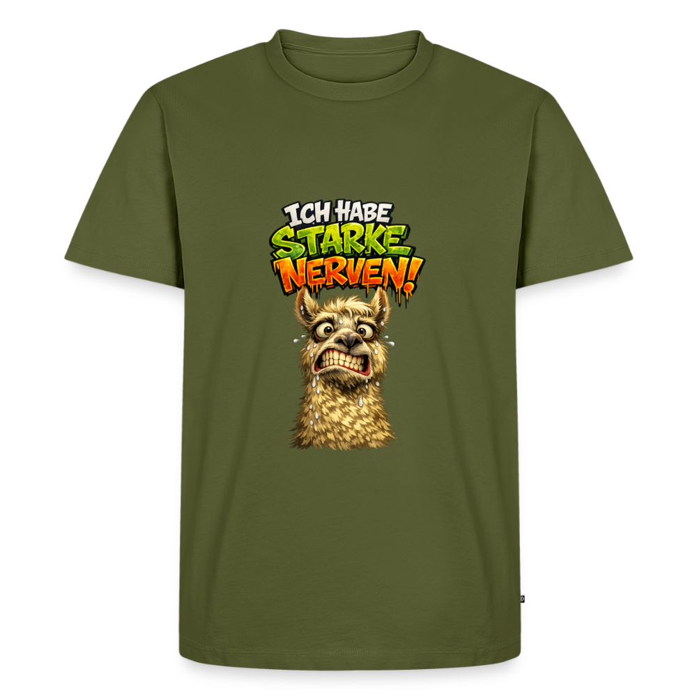 Premium T-Shirt "Starke Nerven" - Khaki