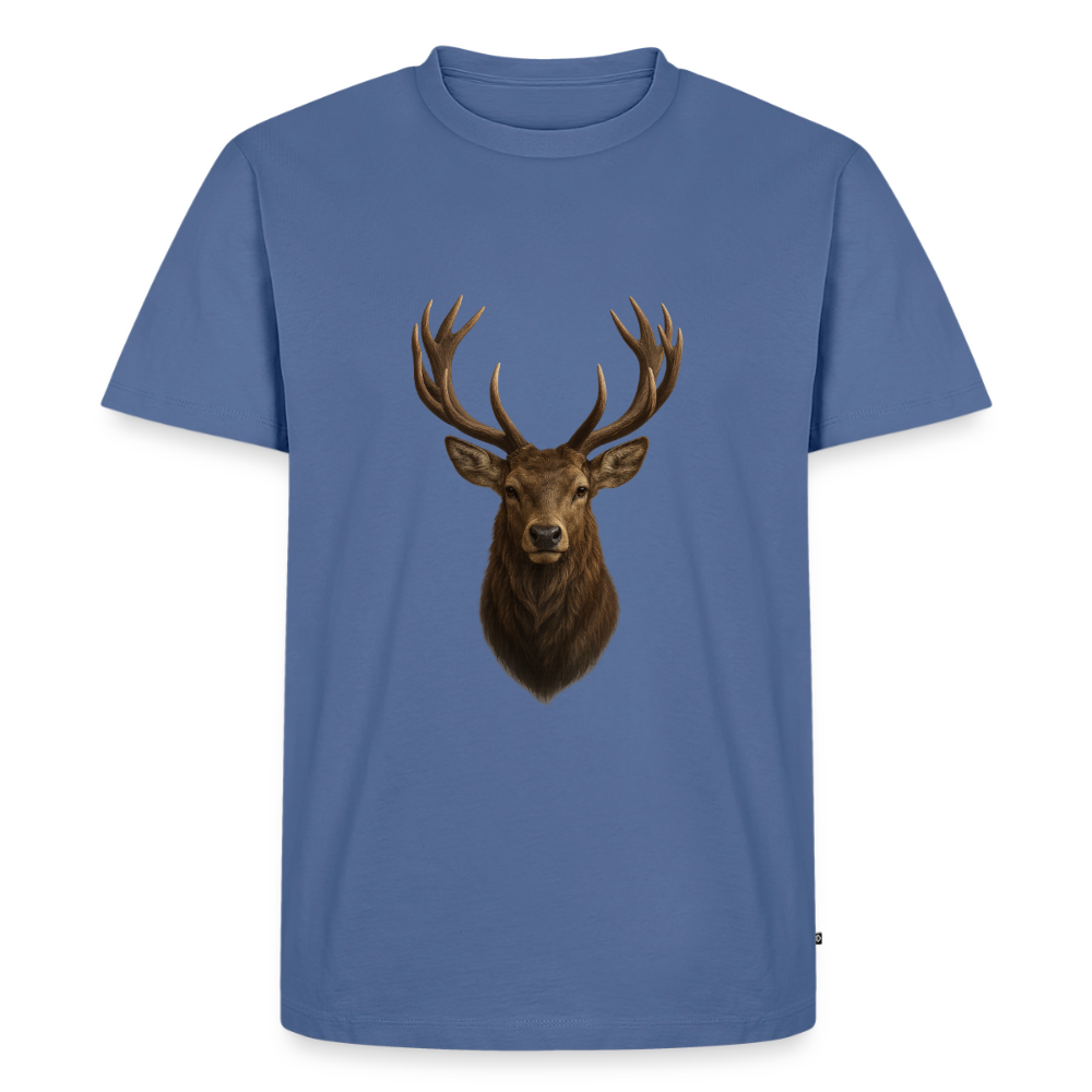 Premium T-Shirt "Hirsch" - Taubenblau