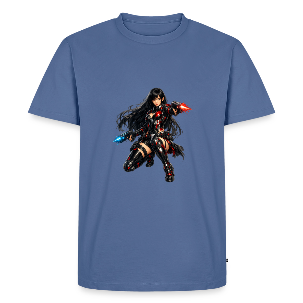 Premium T-Shirt "Future Woman" - Taubenblau