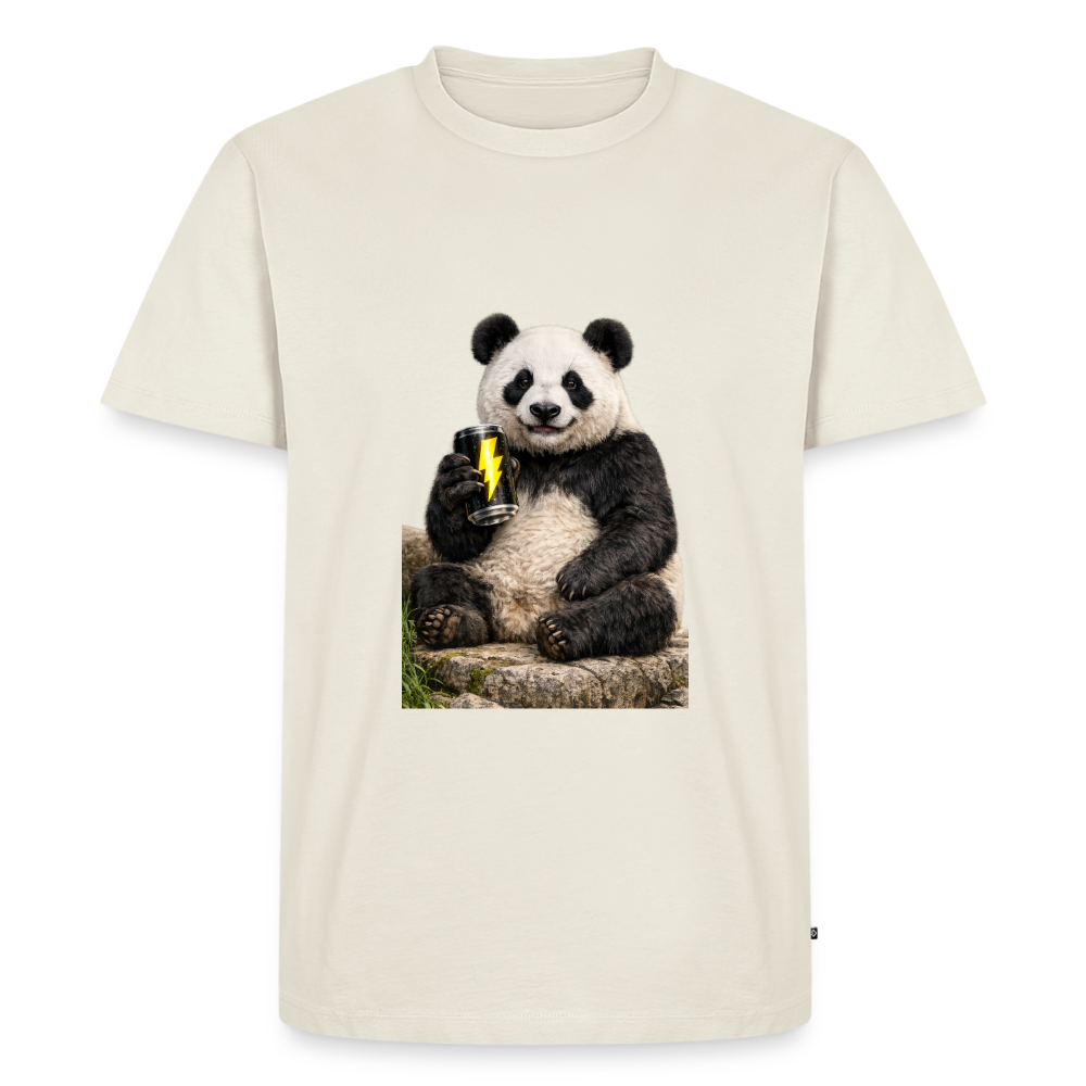 Premium T-Shirt "Panda Energy" - Naturweiß